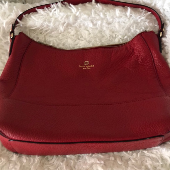 Kate Spade Classic Hobo Style Red Purse - Picture 2 of 7